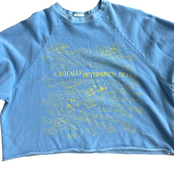 Mother The Boost Crop Cutoff Sweatshirt Size XS - Picture 6 of 9